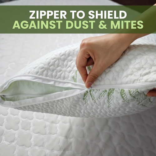 Canadian Linen Bamboo Viscose Waterproof Pillow Protector Zipper Closure Tree Design, 20"x36" King, 2 Pack, Soft Absorbent Breathable Cooling Fabirc