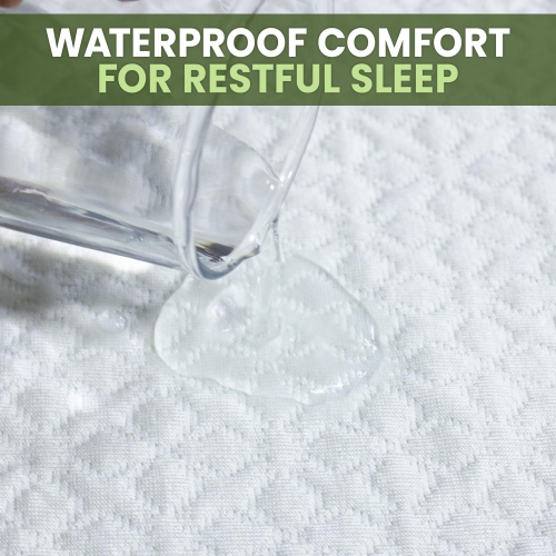 Canadian Linen Bamboo Viscose Waterproof Pillow Protector Zipper Closure Tree Design, 20"x36" King, 2 Pack, Soft Absorbent Breathable Cooling Fabirc