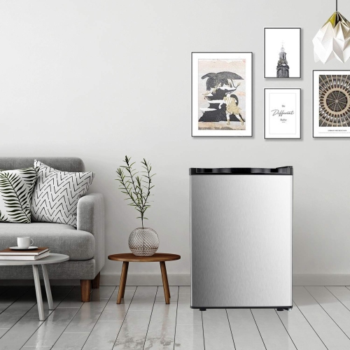 Kismile Small Freezer Upright, 3.0 Cu. ft Mini Freezer with Adjustable Thermostat, Removable Shelves, Reversible Single Door, for Home/Dorms -