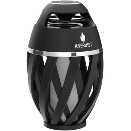 Outdoor Bluetooth Speaker with Flame LED Light, 5W Stereo Sound, Waterproof & Shockproof, 18H Playtime, Wireless Pairing for Parties and Garden Use