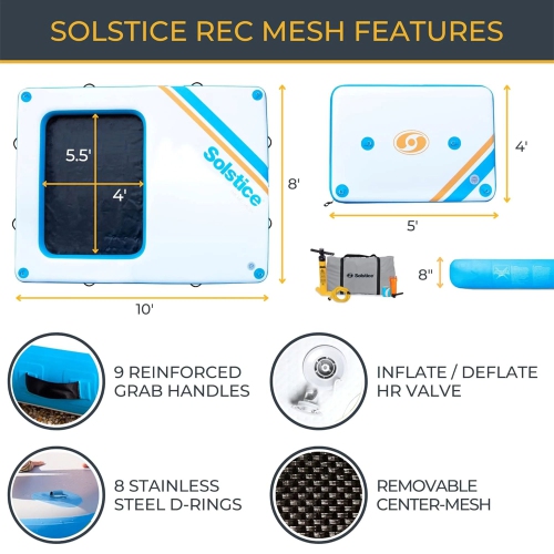 Inflatable Rec Mesh Dock with Removable Insert - 10' X 8'