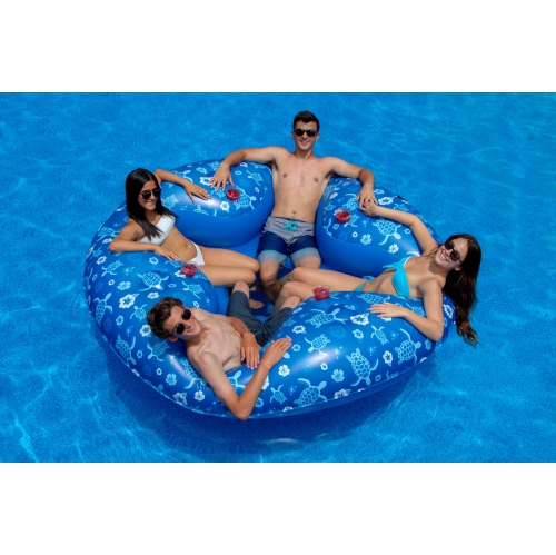 Inflatable 4 Person Tropical Pool Lounger - 85"