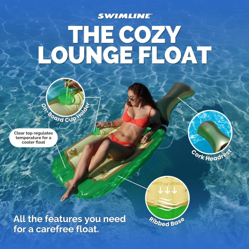 Chaise longue de piscine gonflable Cheers Bubbly Champagne - 86&nbsp;po