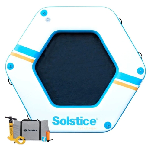 Image 1 de 6.. Quai flottant hexagonal gonflable en filet - 8,5 x 8,5 pi