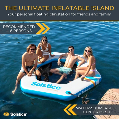 Quai flottant hexagonal gonflable en filet - 8,5 x 8,5 pi