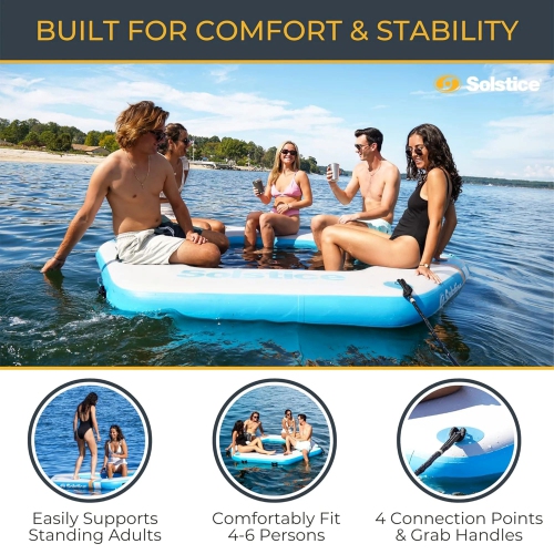 Quai flottant hexagonal gonflable en filet - 8,5 x 8,5 pi