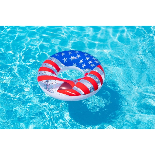Inflatable Americana Glitter Swimming Pool Ring - 30"