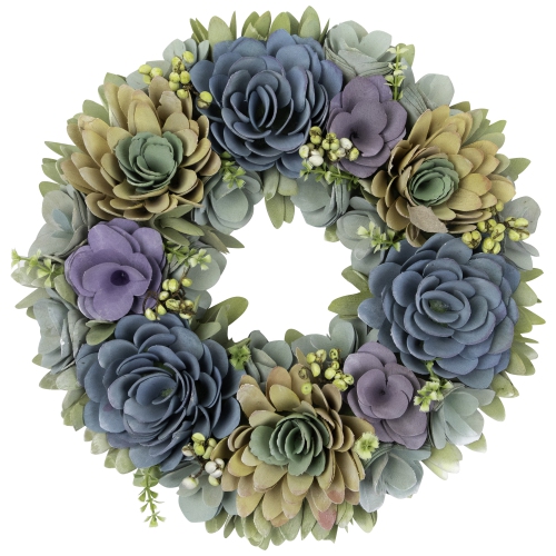 Artificial Floral Wooden Spring Wreath with Seed Pods - 14"