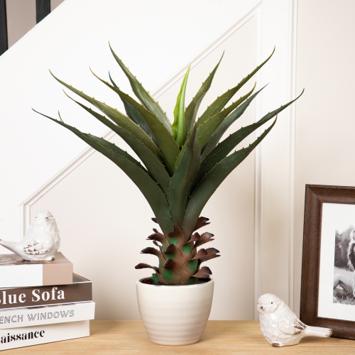 NORTHLIGHT  Artificial Potted Aloe Plant - 24"