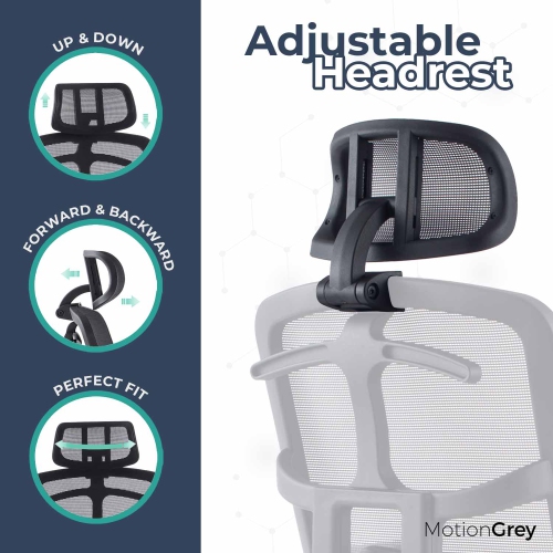 MotionGrey - SkyMesh Ergonomic Office Chair-Comfy High Mesh Back Support with Adjustable Armrests-Black Desk Computer Chairs Perfect for Home Gaming