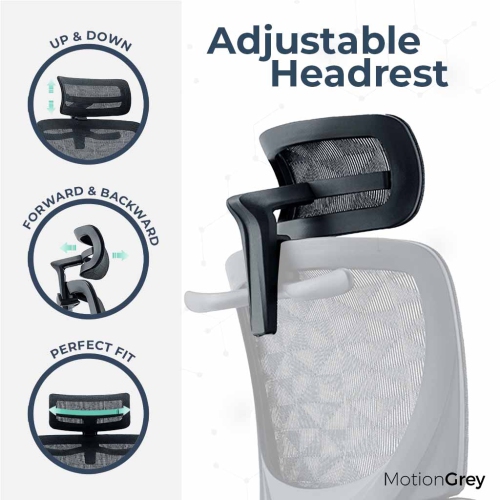 MotionGrey - SpaceMesh Ergonomic Office Chair-Comfy High Mesh Back Support with Adjustable Armrests-Black Desk Computer Chairs Perfect for Home