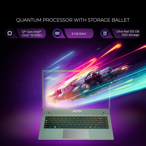 AVITA Liber E 12th Gen Intel core i5 1235U 8GB RAM 512GB SSD 14.1inch FHD IPS Display Windows 11 Home 1.53 Kg Thin&Light,Silver