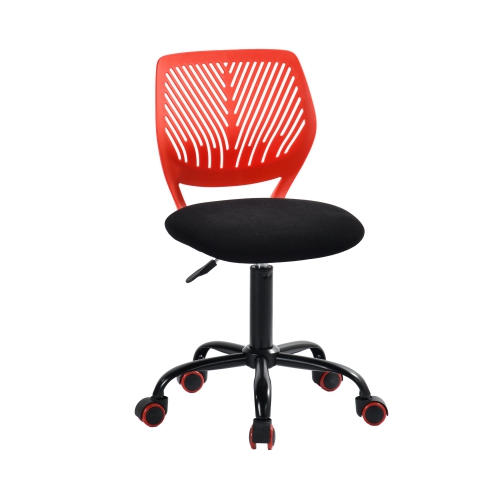 Homy Casa Adjustable Task Chair with Ergonomic Back Soft Seat Wheels, Red