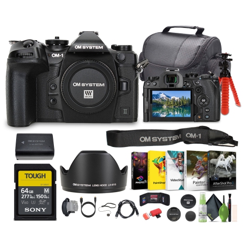Image 1 of 6.. OM SYSTEM OM-1 Mark II Mirrorless Camera + 64GB SF-M Tough Series UHS-II SDXC Memory Card + Corel Photo, Video, & Art Suite Deluxe + More