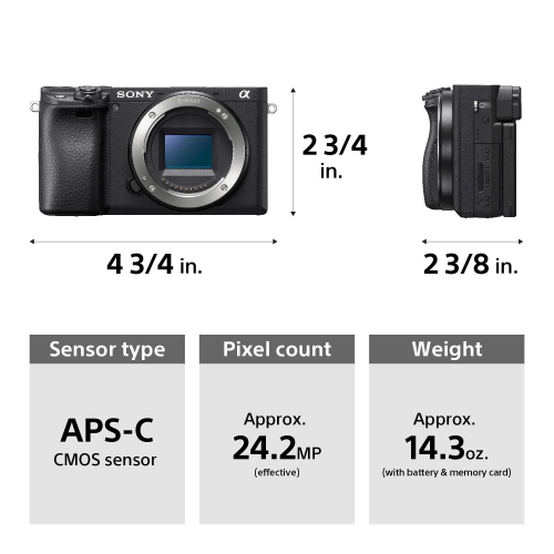 Refurbished - Sony Alpha a6400 Mirrorless Camera: Compact APS-C Interchangeable Lens Digital Camera - ILCE-6400/B Body