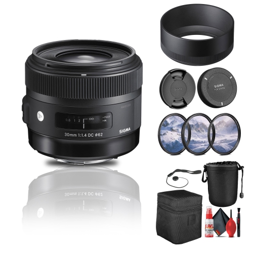 SIGMA  30MM F/1.4 Dc Hsm Art Lens for Nikon Bundle