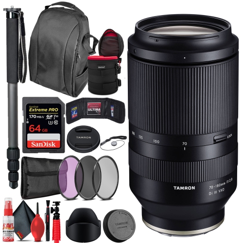 TAMRON  70-180MM F/2.8 Di Iii Vxd Lens for Sony E + Travel Bundle