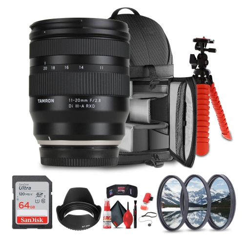 Tamron 11-20mm f/2.8 Di III-A RXD Lens + Sling Backpack + More