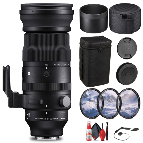 SIGMA  150-600MM F/5-6.3 Dg Dn Os Sports Lens for Sony E Bundle