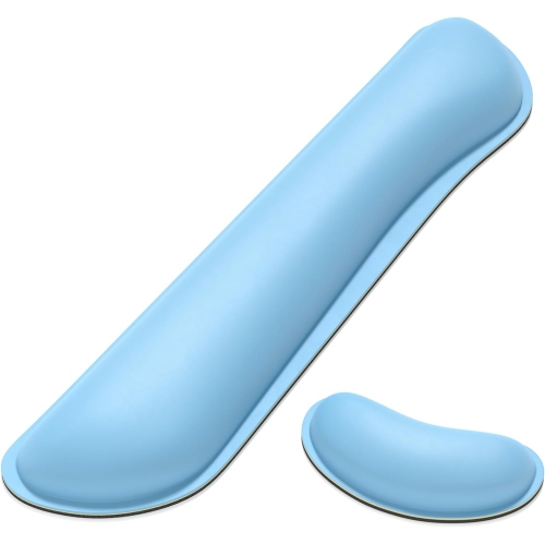 Mouse Wrist Rest, Ergonomic Memory Foam Mouse Wrist Support, Leather Hand Rest Pad Cushion for Gaming, Office, Laptop,Sky Blue