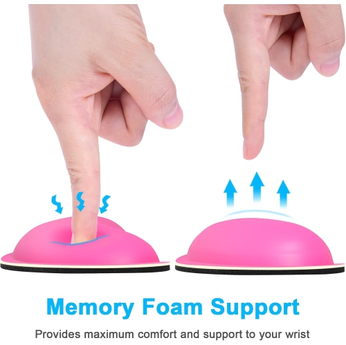 Repose-poignet de souris, repose-poignets ergonomique en mousse à mémoire, coussin de repose-mains en cuir pour le jeu, le bureau, le portable, rose