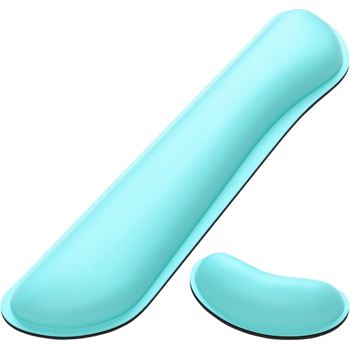 VECELOLIBILIS  Mouse Wrist Rest, Ergonomic Memory Foam Mouse Wrist Support, Leather Hand Rest Pad Cushion for Gaming, Office, Laptop, Green