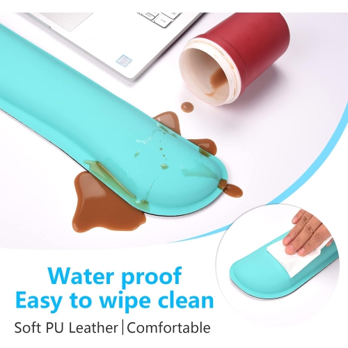 Mouse Wrist Rest, Ergonomic Memory Foam Mouse Wrist Support, Leather Hand Rest Pad Cushion for Gaming, Office, Laptop,Green