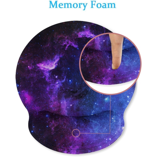 Mouse Pad with Wrist Support, Ergonomic Memory Foam Gaming Mouse Pad, Non-Slip Rubber Base Mousepad Wrist Rest Mat for Office, Computer,Purple