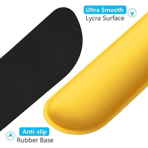Keyboard Wrist Rest Pad, Memory Foam Set Wrist Cushion Support for Pain Relief, Anti-Slip Wrist Support for Computer, Laptop, Apricot Yellow