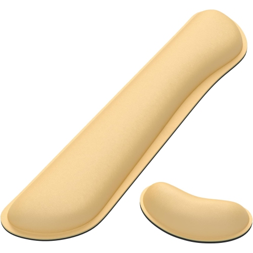 Keyboard Wrist Rest Pad, Memory Foam Set Wrist Cushion Support for Pain Relief, Anti-Slip Wrist Support for Computer, Laptop, Navajo White