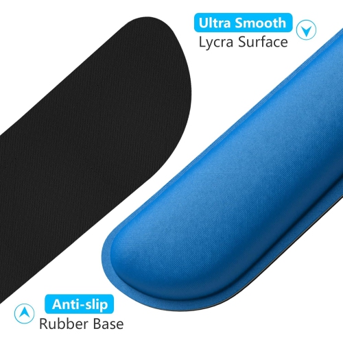 Keyboard Wrist Rest Pad, Memory Foam Set Wrist Cushion Support for Pain Relief, Anti-Slip Wrist Support for Computer, Laptop, Dark Blue