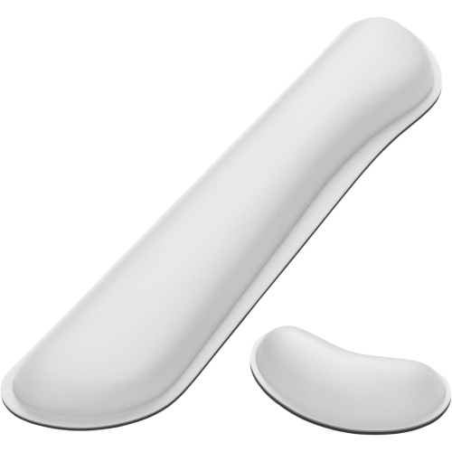 VECELOLIBILIS  Keyboard Wrist Rest Pad, Memory Foam Set Wrist Cushion Support for Pain Relief, Anti-Slip Wrist Support for Computer, Laptop, Ivory