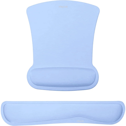 Repose-poignets pour tapis de souris et clavier, base antidérapante ergonomique pour soulagement de la douleur à la maison/au bureau, bleu aérien