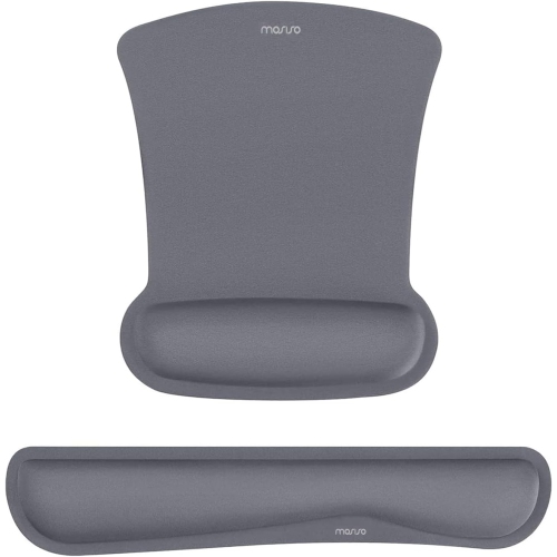 Wrist Rest Support for Mouse Pad & Keyboard Set, Ergonomic Mousepad Non-Slip Base Home/Office Pain Relief,Space Gray