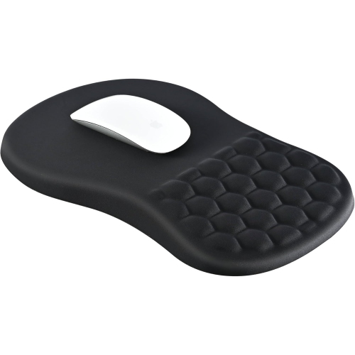 Ergonomic Mouse Pad with Wrist Rest Support, Mousepad with Memory Foam Wrist Rest and Non-Slip PU Base, Massage Bulge Design for Pain Relief,