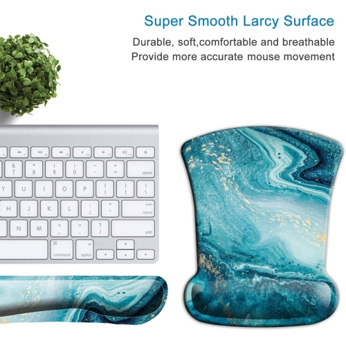 Tapis de souris avec repose-poignet Clavier et repose-poignet Tapis de souris ergonomique, mousse à mémoire antidérapante soulageant la douleur pour