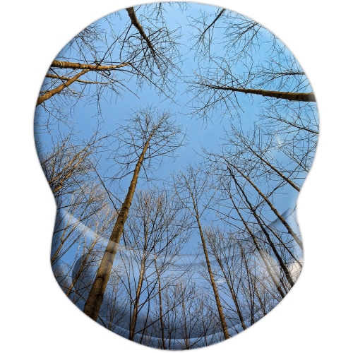 Mouse Pad with Support, Comfortable Durable Computer Mouse Pad Wrist Rest with Non-Slip PU Base for Home Office Working Studying,Tree Forest