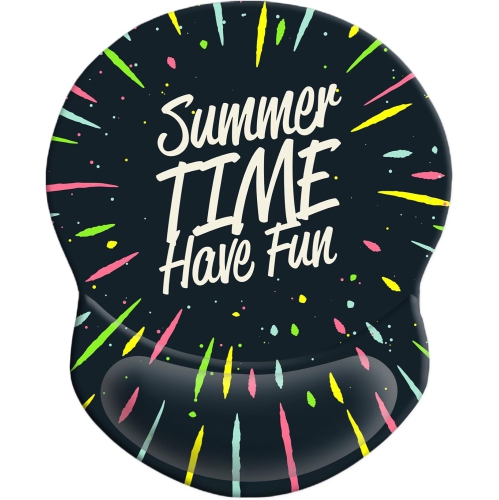 VECELOLIBILIS  Mouse Pad w Support, Comfortable Durable Computer Mouse Pad Wrist Rest w Non-Slip Pu Base for Home Office Working Studying, Summer