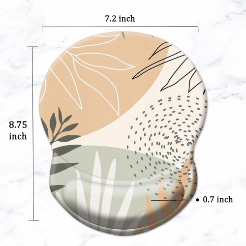 Mouse Pad with Support, Comfortable Durable Computer Mouse Pad Wrist Rest with Non-Slip PU Base for Home Office Working Studying,Tropical Leaves
