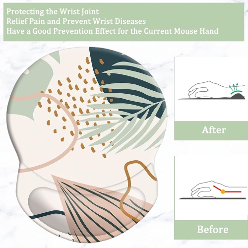 Mouse Pad with Support, Comfortable Durable Computer Mouse Pad Wrist Rest with Non-Slip PU Base for Home Office Working Studying,Modern Abstract