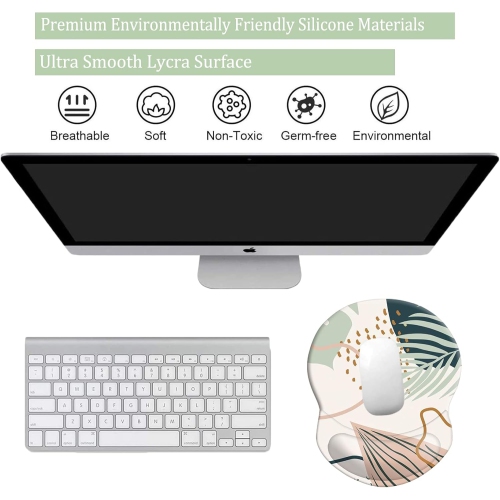 Mouse Pad with Support, Comfortable Durable Computer Mouse Pad Wrist Rest with Non-Slip PU Base for Home Office Working Studying,Modern Abstract