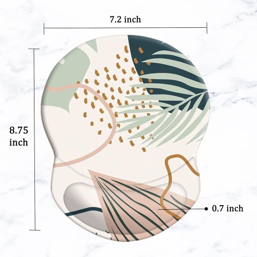 Mouse Pad with Support, Comfortable Durable Computer Mouse Pad Wrist Rest with Non-Slip PU Base for Home Office Working Studying,Modern Abstract