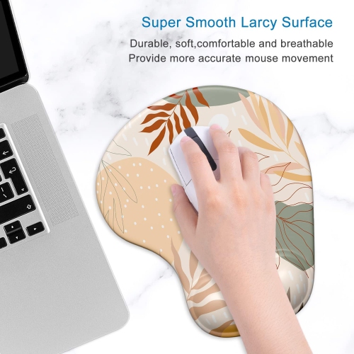 Ergonomic Mouse Pad with Gel Wrist Support Wrist Rest Smooth Surface Non-Slip PU Base Comfortable Office Supplies Pain Relief, Abstract Art