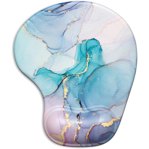 VECELOLIBILIS  Ergonomic Mouse Pad \w Gel Wrist Support Wrist Rest Smooth Surface Non-Slip Pu Base Comfortable Office Supplies Pain Relief, Color