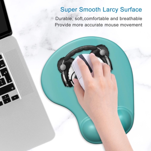 Ergonomic Mouse Pad with Gel Wrist Support Wrist Rest Smooth Surface Non-Slip PU Base Comfortable Office Supplies Pain Relief, Panda