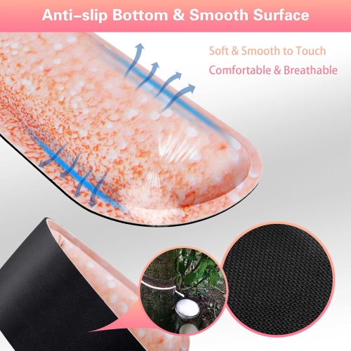 Mouse Wrist Rest, Memory Foam Soft Fabric Mouse Wrist Rest Pad Support Cushion with Anti-Skid Rubber Base, Champagne-stay Positive