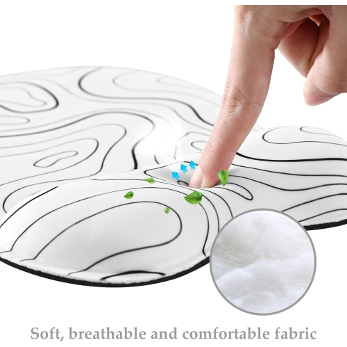 Tapis de souris ergonomique avec repose-poignets, tapis de souris avec repose-poignets en mousse à mémoire et base antidérapante pour le café, la