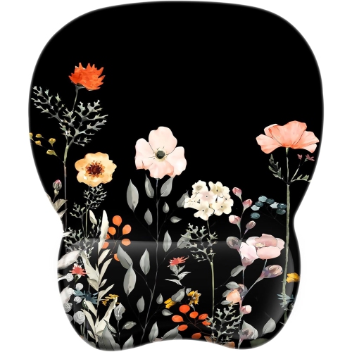 Tapis de souris ergonomique avec repose-poignets, tapis de souris avec repose-poignets en mousse à mémoire et base antidérapante pour le café, la