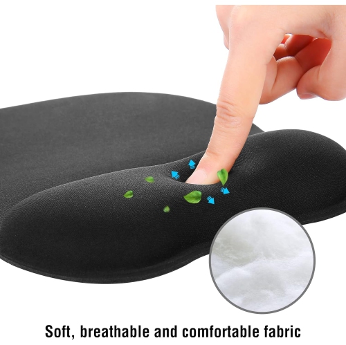 Tapis de souris ergonomique avec repose-poignets, tapis de souris avec repose-poignets en mousse à mémoire et base antidérapante pour le café, la