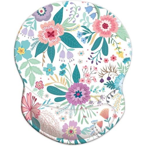 Mouse Pad Ergonomic Mouse Pad with Wrist Support, Pain Relief Comfort Wrist Rest Pad with Non-Slip PU Base for Gaming, Office,Pretty Flowers